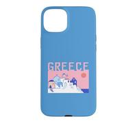 Greece Travel Santorini Old Town Traditional Architect Retro Case for iPhone 15 Plus