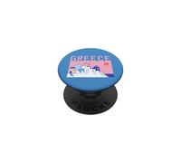 Greece Travel Santorini Old Town Traditional Architect Retro PopSockets Adhesive PopGrip