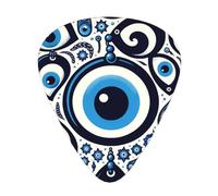 Greece-Turkey-Evil-Eye 12 Pack Guitar Picks With 3 Thicknesses And Storage Box, Abs Plectrums For Electric Bass Guitar Players
