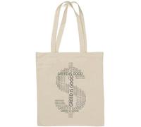 Greed Is Good Dollar Symbol Natural Cotton Tote Bag White