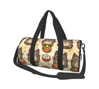 Greedy cat Travel Duffle Bag Carry On Weekender Overnight Bag Sport Gym Bag for Women Men Foldable Travel Duffle Round Duffle Bag for Travel Sports Gym, Black, One Size