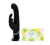 Greedy Girl Rabbit Vibrator - Toy & Body Wipes 25 Pack