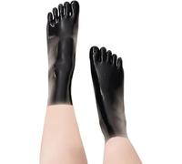 GREEFEI Latex Rubber Toe Socks Short,Black Sexy Latex Ankle Socks Accessory Clothing for Women and Men,Cosplay Party Costumes XL