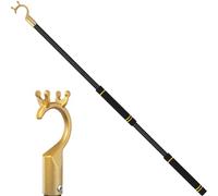 Greeily Clothes Hook Pole Long，32" to 62" Closet Poles for Hanging Clothes Heavy Duty Adjustable Suitable for Closet Hooks Christmas Light Pole Sponge handle (Yellow Head)
