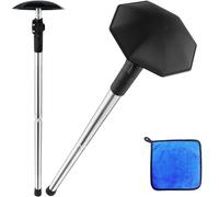 Greeily Golf Club Travel Protector Stick, 33"-60" Golf Travel Bag Support Pole Backup Support Adjustable for Airlines Stiff Arm Club Protector Metal Pole Hard Cover Black (Silver Rod)