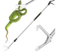 Greeily Snake Catcher Grabber, 69" Snake Grabber Tool for Rattlesnake Heavy Duty Professional Reptile Tongs Extra Long with Wide Jaw Handling Tool Stainless Steel Tube Sponge Handle
