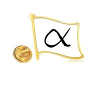 gr lphabet alpha black Golden Metal Flag Lapel Pin Badge