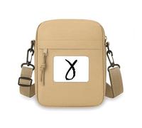 Greek Alphabet Gamma Black Outline Crossbody Bag Cell Phone Purses Handbag Shoulder Mini Bag