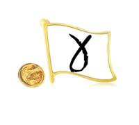 Gr lphabet Gamma Black Outline Golden Metal Flag Lapel Pin Badge