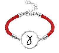 Gr lphabet Gamma Black Outline Lucky Red String Bracelet Rope Bracelet Handmade