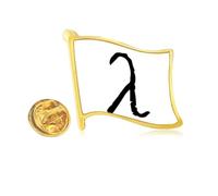 gr lphabet lambda black Golden Metal Flag Lapel Pin Badge