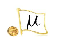 gr lphabet mu black Golden Metal Flag Lapel Pin Badge