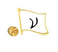 gr lphabet nu black Golden Metal Flag Lapel Pin Badge