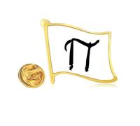 gr lphabet pi black Golden Metal Flag Lapel Pin Badge