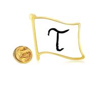 gr lphabet tau black Golden Metal Flag Lapel Pin Badge