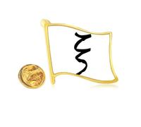 gr lphabet xi black Golden Metal Flag Lapel Pin Badge