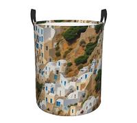 Gr rchitecture Print Print Circular Laundry Basket With Handle,Portable Waterproof Storage Bucket Bedroom Clothes Storage Box Small And Medium