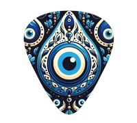 Greek-Bead-Turkish-Nazar-Amulet 12 Pack Guitar Picks With 3 Thicknesses And Storage Box, Abs Plectrums For Electric Bass Guitar Players