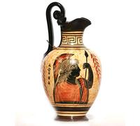 Greek Black-Figure Ceramic Vase Pot Pottery Painting Goddess Athena 6.7 inches