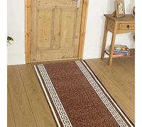 Gr arpet Runners Rug Grey Beige Blue Brown Red Black Rubber Backed Non Slip Washable Very Long Hallway Hall Runner Narrow Rugs Custom Length - Sold and Priced Per Foot (14ft (80cm X 427cm), Brown)