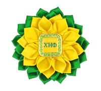Greek Chi Eta Flower Corsage for Women Sorority Chi Brooch Pin 1932 Sorority Gift Crystal Paraphernalia Jewelry for Soror Sisterhood Gift, 1.89'', Alloy Steel, crystal