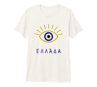 Gr vil Eye and 'Greece' Written in Greek Language Premium T-Shirt