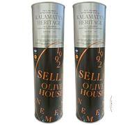 Gr xtra Virgin Olive Oil P.D.O. Kalamata, 2 x 1 Lt tins, premium Koroneiki olive variety.