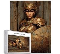 Greek Female Warriors 1000 Piece Jigsaw Puzzles for Adults Oil Painting Style Art Puzzle Challenging Family Activity Games Colorful DIY Craft Puzzle for Home Decor Gifts 50×70cm