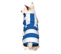 Greek Flag Dog Hoodie – Soft & Breathable Polyester Pet Clothes for Small, Medium, and Large Dogs