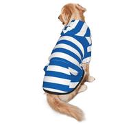 Greek Flag Dog Hoodie - Dog Hoodie for Medium & Large Dogs - Stylish Pet Sweatshirt with Pocket & Leash Hole