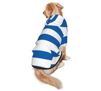 Greek Flag Dog Hoodie for Medium and Large Dogs – Soft Polyester Pet Clothes, Suitable for All Seasons