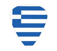 Greek flag Guitar Picks 12 Pack Assorted Thickness-0.46mm 0.71mm 0.96mm Medium Thin Heavy Celluloid Style Picks for Acoustic Electric Guitar Ukulele