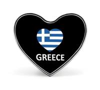 Greek Flag Heart Metal Brooches Small 1" Badge Pin Decorative Lapel Pins Gift Clothing Hat Accessory