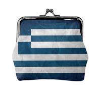 Greek Flag Lightweight Wallet Minimalist Wallet For Daily Commute And Travel Adventures, Black, One Size, Art Deco