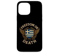 Greek Flag Motto Freedom Or Death Greece Case for iPhone 13 Pro Max