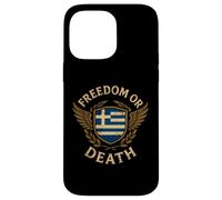 Greek Flag Motto Freedom Or Death Greece Case for iPhone 14 Pro Max