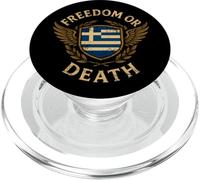 Greek Flag Motto Freedom Or Death Greece PopSockets PopGrip for MagSafe