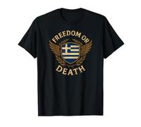 Greek Flag Motto Freedom Or Death Greece T-Shirt