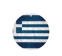 Greek Flag Pattern Car Air Fresheners 6 Pcs Round Shape Hanging Aromatherapy Tablets Scented Fresheners For Bedroom Bathroom