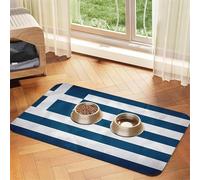 greek flag Pet Absorbent Leather Placemat 30x45cm Beautiful Design Cat and Dog Bowl Mat Portable Storage