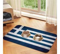 greek flag Pet Absorbent Leather Tablecloth 40x60cm with Non-Slip Rubber Base for Cats and Dogs
