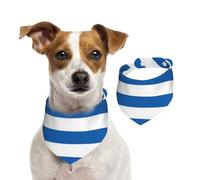 Greek Flag Pet Scarf Dog Bandanas Spring Summer Soft Cotton Puppy Scarfs Adjustable Accessories for Small Medium Large Girl Boy Pup Small