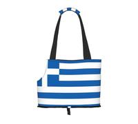 Greek Flag Pet Tote Bag Foldable Handbag Carrier for Small Dogs Cats Puppy Portable Travel Shoulder