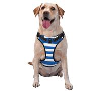 Greek Flag Premium Dog Harness for Small, Medium, and Large Dogs â€“ Durable, No Pull with Reflective Straps and Quick Release BucklesX-Large