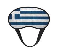 Greek Flag Print Blackout Sleep Mask - Side Sleeper Eye Cover, Soft Comfort, Perfect for Travel, Meditation
