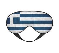 Greek Flag Print Breathable Full-Cover Eye Mask Stylish Adjustable Nap Night Restful Environment