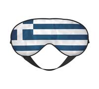 Greek Flag Print Eye Mask for Comfortable Sleep – Elastic Nighttime Shade, Perfect for Plane, Travel, and Meditation