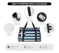 Greek Flag Print Functional Travel Tote Ample Space Travel Bag Foldable Carry On Tote for Weekender