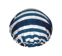 greek flag Print Shower Cap - Reusable Bath Hair Cap, Double Layer, Adjustable Elastic Strap, Durable Travel Essential