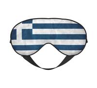Greek Flag Print Silk Sleep Mask with Adjustable Buckle Stylish Eye Mask for Women Travel Nap Shift Work Office
